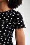 Fitted Patterned Crew Neck Short Sleeve Square Texture Waffle T-Shirt U4715Az22Sm - 4