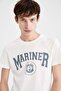 Slim Fit Crew Neck Printed Short Sleeve T-Shirt W8042Az22Sp - 5