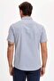 قميص Regular Fit Line منقوش بأكمام قصيرة R1113AZ20SM - 4