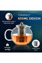 600ml Glass Teapot With Removable Stainless Steel Strainer & Lid - 7