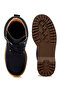 Women's High Ankle Genuine Suede Boots In Navy Blue - 5