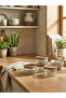 Set of 4 Glass Storage Containers with Lids 415 ml - Beige