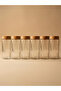 Set of 6 Glass Storage Containers with Wooden Pattern Lids 1350 ml - Light Brown - 3