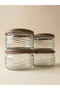 Set of 4 Glass Storage Containers with Lids 415 ml - Beige - 3