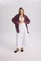 Sera Pile Detail White Long Skirt - 2