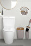 Sapphire Adhesive Real Bamboo Wc Brush Holder and Trash Can Set Mink 2-Piece Bathroom Set - 4