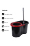 16l Mop And Bucket Set | Micro Fibre Head With 2 Extra Cleaning Cloth - 4
