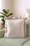 Melma 100% Cotton Brown Poti Checked Ruffled Decorative Cushion Cover 45X45 Garden Decoration - 2