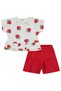 Strawberry Print Shorts Set for 6-18 Months - Ecru 9-12 Months - 5