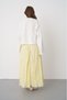 Women's Yellow Voile Fabric Crinkle Long Lined Skirt 29062 - 4