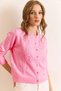 Women's Pink Soft-Textured Knit Cardigan with Süzene Detail HRK-19000400 - 2