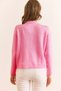 Women's Pink Soft-Textured Knit Cardigan with Süzene Detail HRK-19000400 - 5