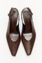 Heeled Shoes 2616 - Minimal Asymmetric Blunt Toe Bitter Brown Women's Heeled Shoes - 4
