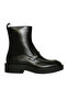 Black Leather Women's Buckle Boots