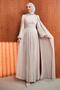 Gray Waist Gathered Stone Evening Dress - 2