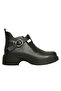 Navy Blue Leather Women's Casual Boots - 2
