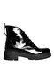Black Patent Leather Women's Zippered Casual Boots - 2