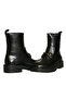 Black Leather Women's Buckle Boots - 3