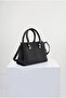 Women's 3-Compartment Black Hand and Shoulder Bag - 2