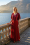 Luna Sequined V-Neck Pleated Long Evening Dress - 2