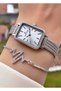Brand Silver Color Thin Cord Women's Wristwatch - Bracelet Gift - 3