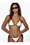 Contrast Detailed Drawstring Triangle Bikini Top