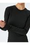 Sports T-Shirt Long Sleeve Crew Neck Stitching Detailed Soft Touch Raised Slim Fit - 5