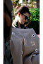 Brown Muslin Nursing Cover with Adjustable Straps, Elastic Back, 100% Cotton Muslin