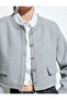 Tweed Crop Jacket with Round Collar and Buttoned Pockets - 6