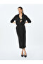 Midi Length Stone Slit Detailed Regular Waist Pencil Evening Dress Skirt - 2