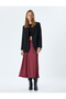 Midi Length Satin Skirt Slim Fit A-Line - 2