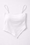 Essential Basic Strap Cropped - Basic Top with Built-In Bra - Ecru - S - 4