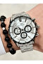 Silver Steel Cord Men's Wristwatch Fm40139A-J Functions Active Waterproof Gift Wristband Package