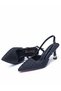 Black Diadora Straw Open-Back Stiletto Women's Heeled Shoes 7cm - 4
