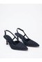 Black Diadora Straw Open-Back Stiletto Women's Heeled Shoes 7cm - 3