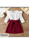 Girl's Combination Velvet Skirt Suit