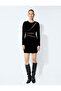 Velvet Tulle Detailed Long Sleeve Mini Dress - 3
