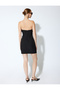 Feathered Strapless Mini Dress Fits the Body - 4