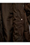 Oversize Puffer Jacket with Hooded Snap Button and Zipper - 6