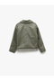 Classic Collar Zippered Leather Look Pocket Detailed Jacket - 4