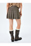 Plaid Mini Pleated Skirt with Belt Detail - 4