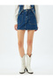 Mini Denim Skirt with Pocket Detail and Buttons, Comfortable Fit - 4