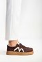 Women's Brown Suede Casual Sneaker – Comfortable Shoes with Rubber Sole and Lace-Up Closure - 7