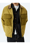 Cotton Flap Pocket Collar Detailed Color Block Zippered Seasonal Jacket - 3
