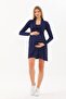 Navy Blue Maternity & Maternity Degaje Collar Dress