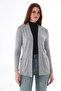 Gray Soft Flexible Fabric Cardigan with Pockets - 2