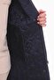 Women's Plus Size Hooded 75 cm Navy Blue Quilted Coat 1014 - 6