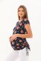 Floral Patterned Maternity & Maternity Lace up Blouse - 2