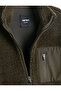 Oversized Plush Sports Jacket with Stand Collar, Zippered Pocket Detail and Thick Fabric - 4
