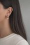 Steel Rose Gold Three Rows Look Pink Color Crystal Stone Heart Amalthia Earrings -No Tarnish- - 2